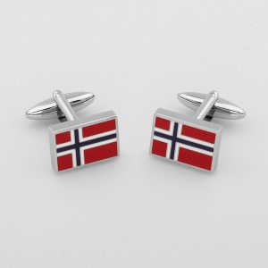 الأزياء والمجوهرات الإكسسوار المينا أزرار أكمام العلم النرويجي